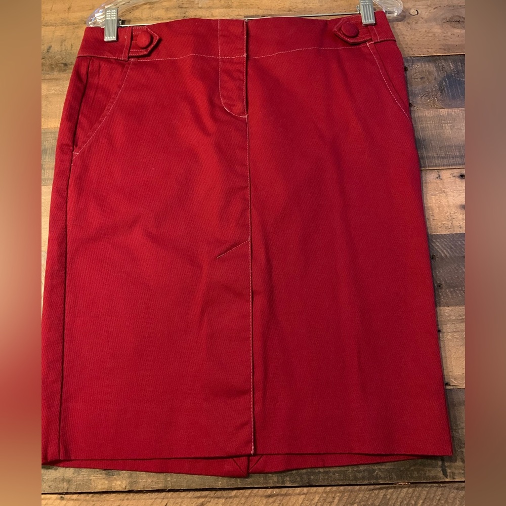EUC Deep Red pencil skirt/Size 8